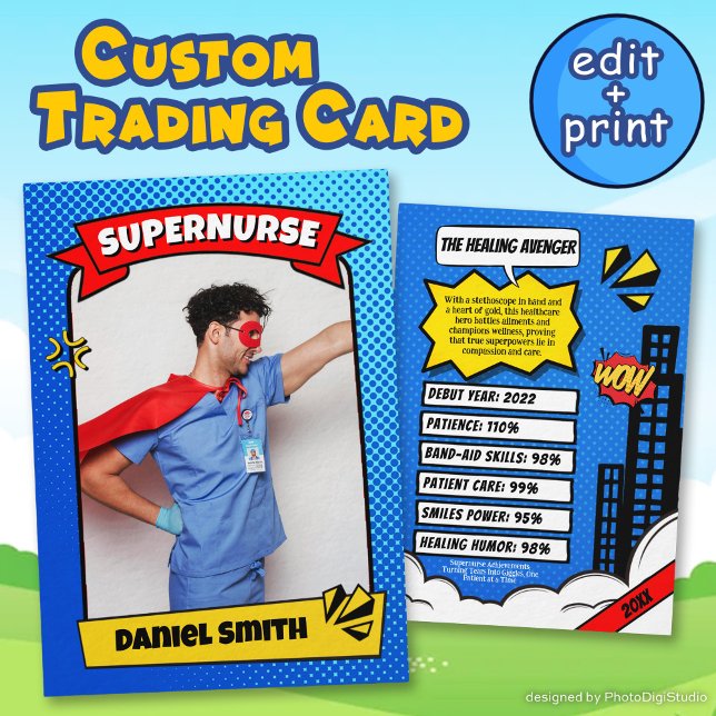 Fun Custom Nurse Trading Card for Nurse Gift Comic (Fun Custom Nurse Trading Card for Nurse Gift Comic)