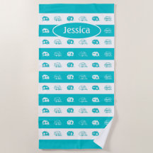 Fun Custom Retro Campers in Aqua and White