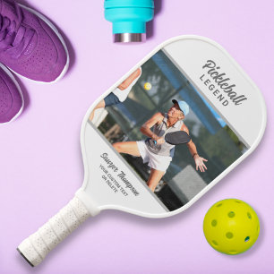 Fun Custom Text and Photo White Personalised Pickleball Paddle