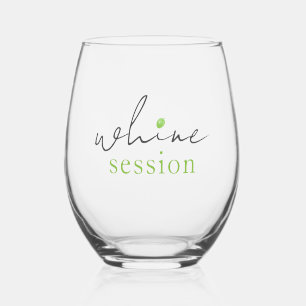 Fun Custom Whine Session with Green Grape Stemless Wine Glass