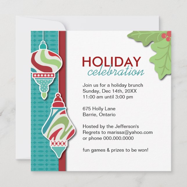 Fun Customisable Holiday Party Invitation (Front)