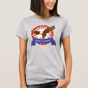 Fun Customisable Vintage July 4th Eagle Logo T-Shirt