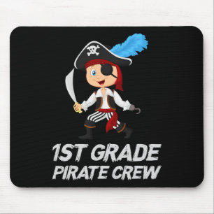 Fun Cute 1st Grade Pirate Halloween Mouse Pad