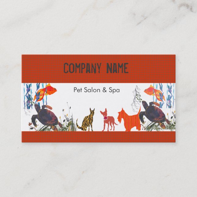 Fun Cute Animals Pet Care Business Card (Front)