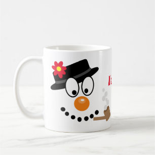 Fun Cute Christmas Cartoon Snowman Coffee Mug