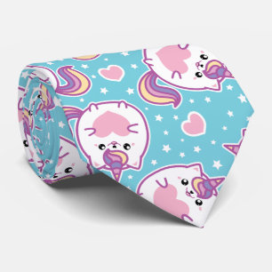 Fun Cute Chubby Kitschy Unicorn Kitty Tie