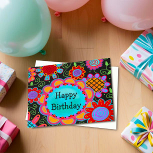 Fun Cute Colourful Happiest of Birthdays Card