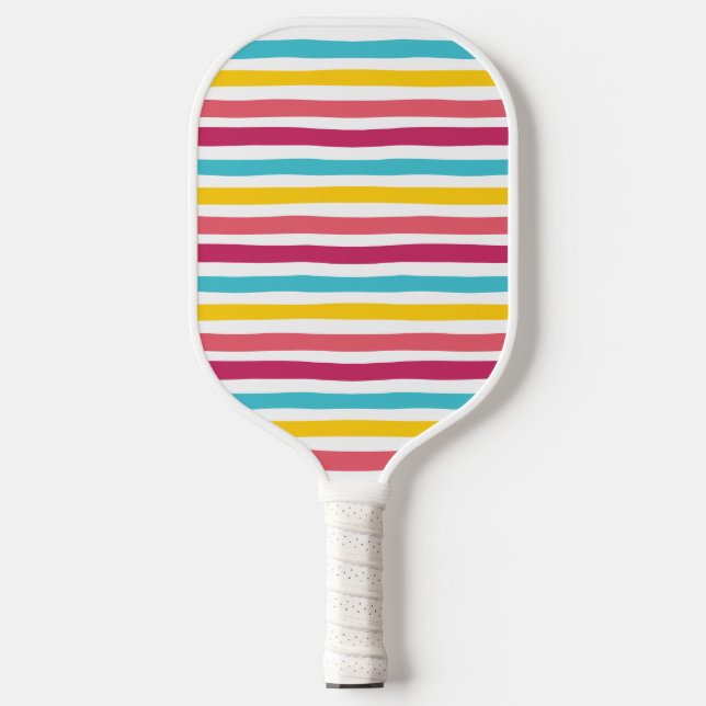Fun Cute Colourful Stripe Candy! Pickleball Paddle (Front)