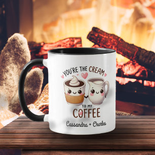 Fun & Cute Couples "Cream to My Coffee" Mug