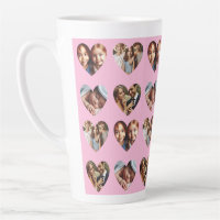 Fun Cute Custom 4-Photo Heart Pattern, Pastel Pink