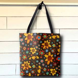 Fun Cute Daisies Initial Inspirivity Tote Bag