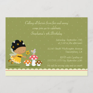 Fun cute fairy girl's birthday party invitation