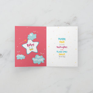 Fun Cute Funny Tooth Fairy Personalised Thank You Card