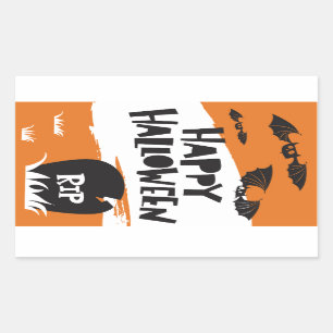 Fun Cute Happy Halloween Rectangular Sticker