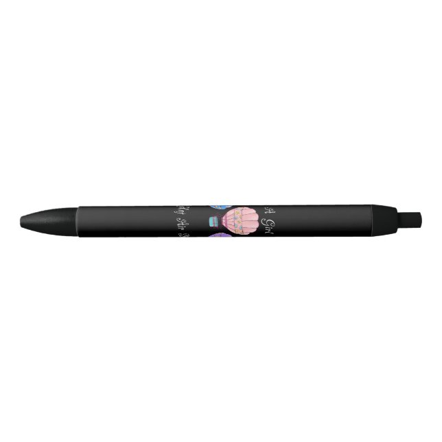Fun Cute Hot Air Balloon Black Ink Pen (Front)