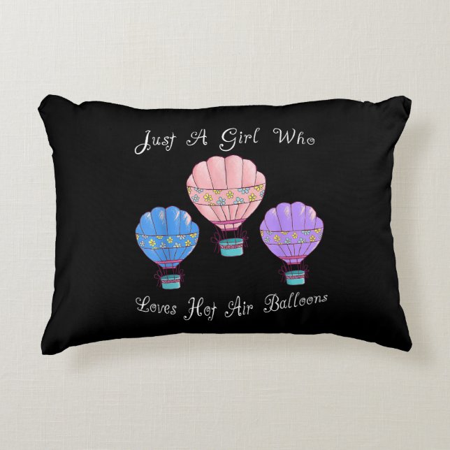 Fun Cute Hot Air Balloon Decorative Cushion (Front)