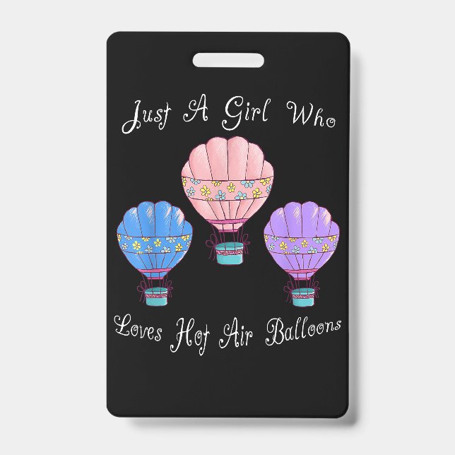 Fun Cute Hot Air Balloon ID Badge (Front)