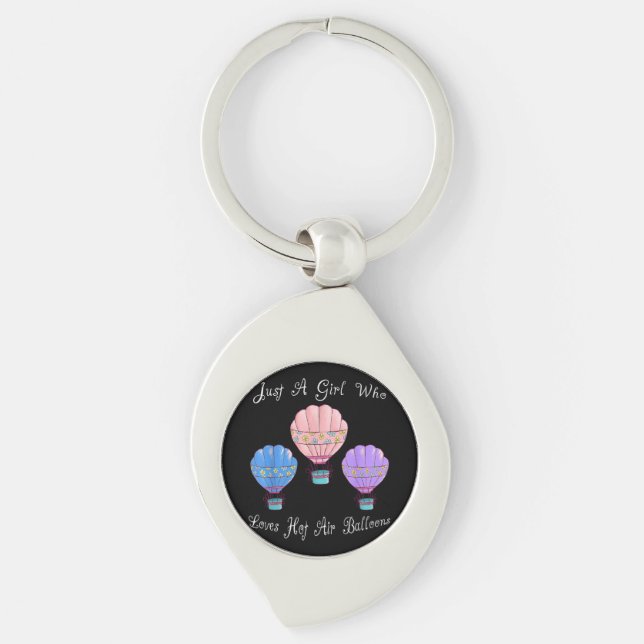 Fun Cute Hot Air Balloon Key Ring (Front)