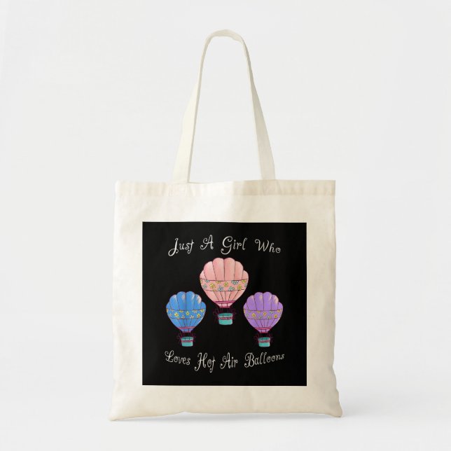 Fun Cute Hot Air Balloon Tote Bag (Front)