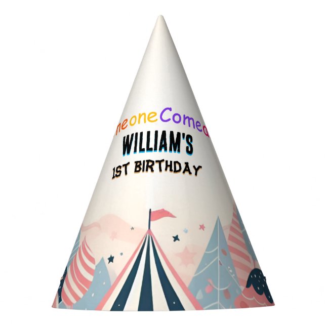 fun cute kids Carnival Circus Show 1st Birthday Party Hat (Front)