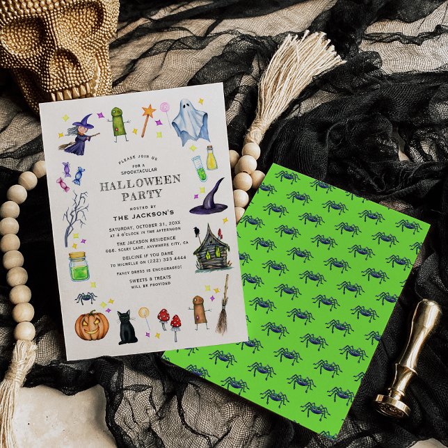 Fun Cute Kids Halloween Party Invitation (Creator Uploaded)