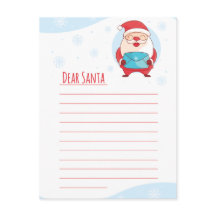 Fun Cute Letter to Dear Santa Claus lined template