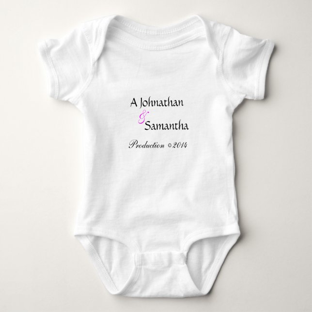 Fun Cute Personalised Baby One Piece Baby Bodysuit (Front)