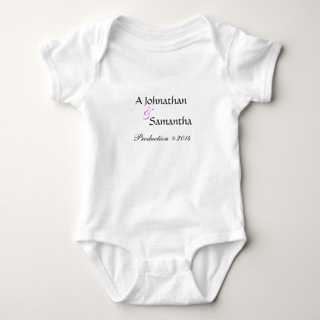 Fun Cute Personalised Baby One Piece Bodysuit (Front)