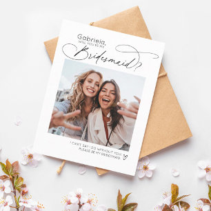 Fun Cute Photo Bridesmaid Proposal Card Template