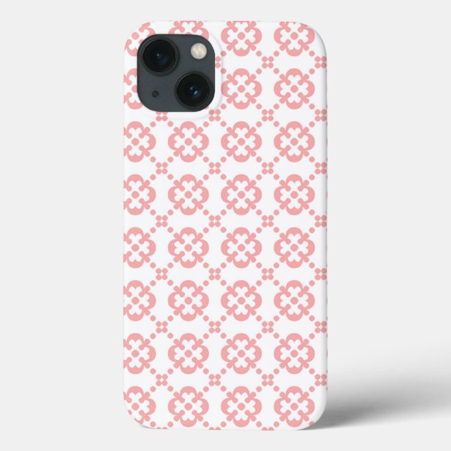 Fun Cute Pink and White Pattern Case-Mate iPhone Case (Back)