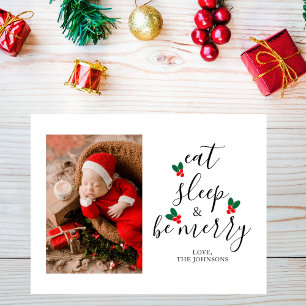 Fun Cute Script Christmas Tree Photo Christmas Holiday Postcard