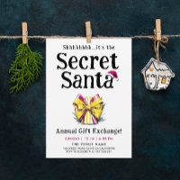 Fun Cute Secret Santa Colourful Gift Bow Watercolo