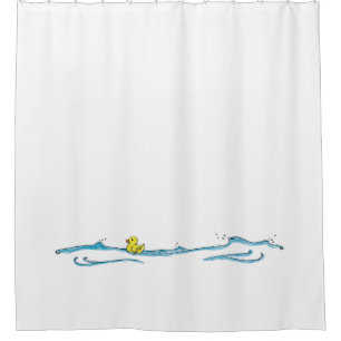 Fun Cute Whimsical Rubber Duck  Shower Curtain