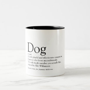 Fun Cute World's Best Ever Dog Definition Quote Two-Tone Coffee Mug