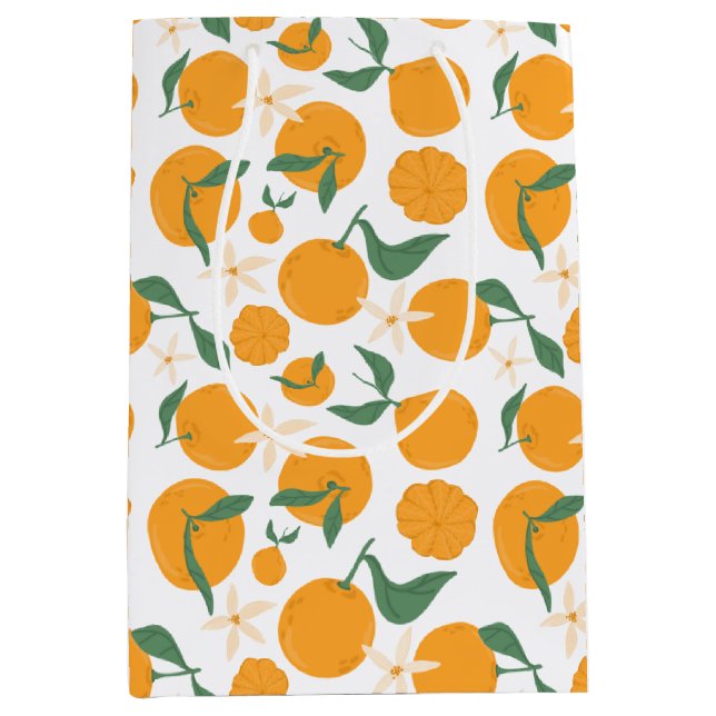 Fun Cutie Clementine Tangerine Mandarin Orange Medium Gift Bag (Front)