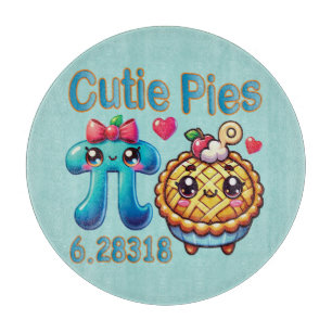 Fun “Cutie Pies” Cute Pi Symbol & Pie Pun Cutting Board