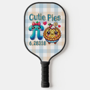 Fun “Cutie Pies” Cute Pi Symbol & Pie Pun Pickleball Paddle