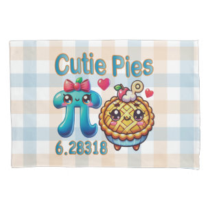 Fun “Cutie Pies” Cute Pi Symbol & Pie Pun Pillowcase