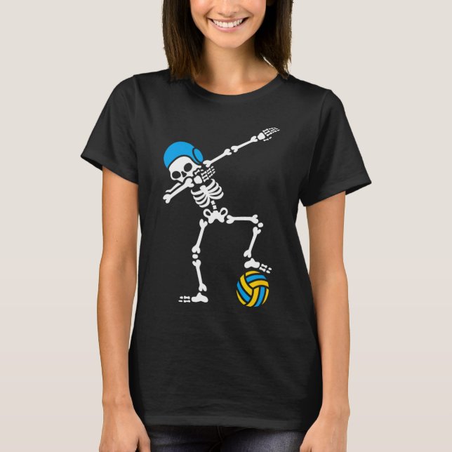 Fun Dab dabbing skeleton Water polo Halloween swim (Front)