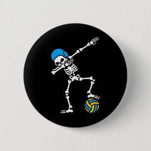 Fun Dab dabbing skeleton Water polo Halloween swim 6 Cm Round Badge