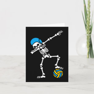 Fun Dab dabbing skeleton Water polo Halloween swim Card