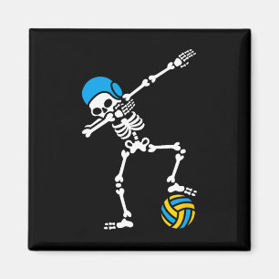 Fun Dab dabbing skeleton Water polo Halloween swim Magnet