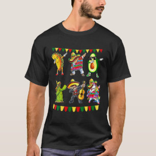 Fun Dabbing Mexican Poncho Cinco De Mayo Taco Avoc T-Shirt