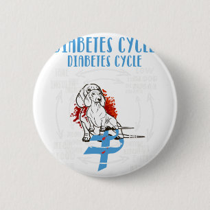 Fun Dachshund Diabetic Life Cycle Diabetes Awarene 6 Cm Round Badge