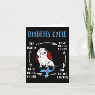 Fun Dachshund Diabetic Life Cycle Diabetes Awarene Card