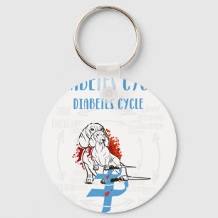 Fun Dachshund Diabetic Life Cycle Diabetes Awarene Key Ring