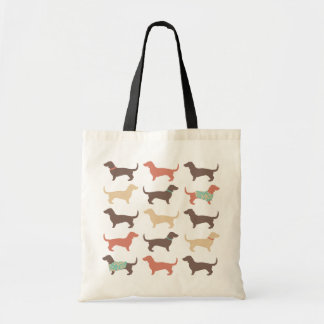 Fun Dachshund Dog Pattern Tote Bag