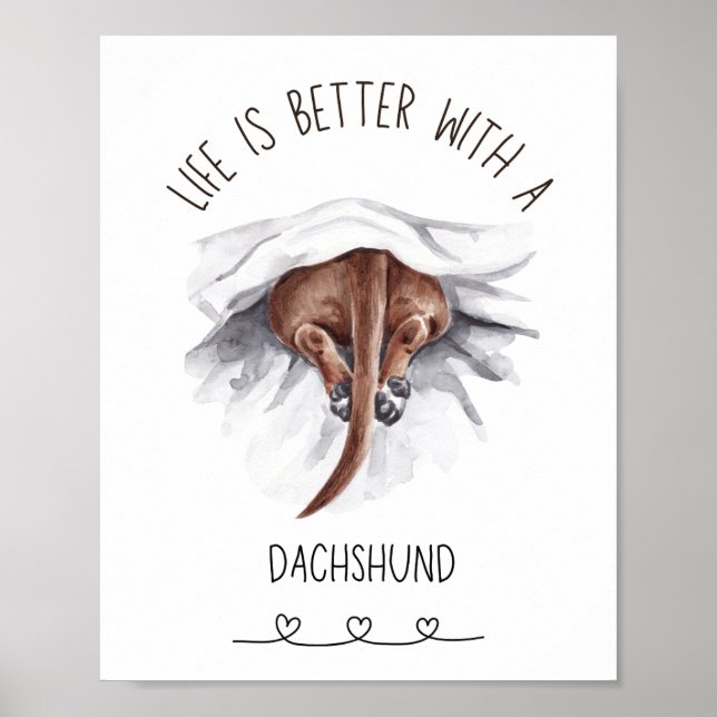 Fun Dachshund Wall Art Poster  (Front)