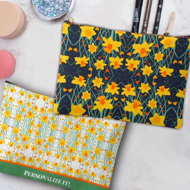 Fun Daffodil Floral Pattern Custom Accessory Bag (Creator Uploaded)