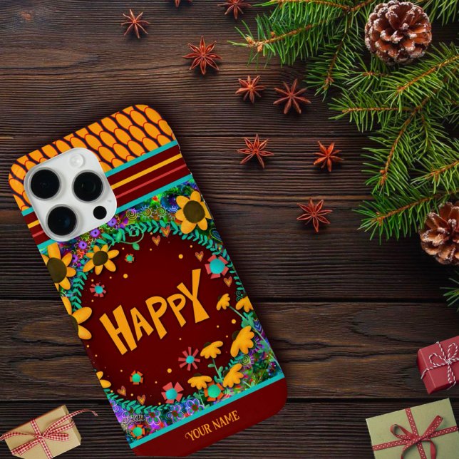 Fun Daisy Floral Happy Inspirivity Name Case-Mate iPhone Case (Creator Uploaded)